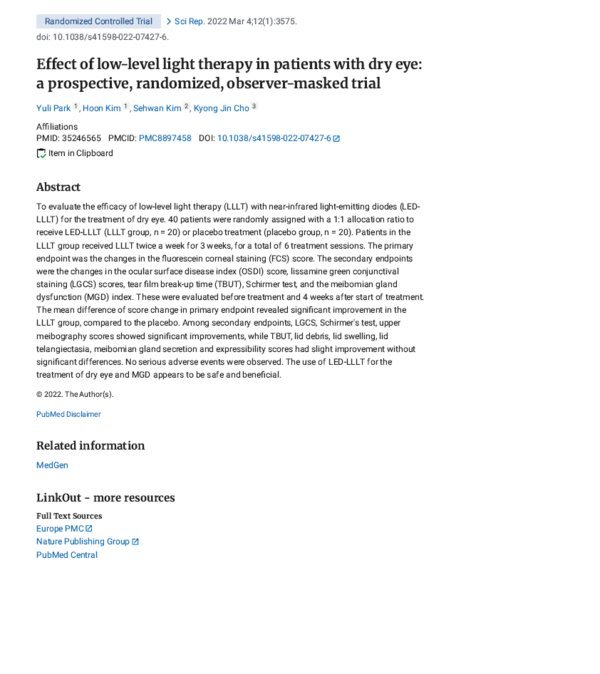 Park et al. 2022 study abstract, PubMed